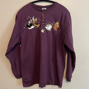 Vintage Disney Beauty and the Beast purple long sleeve shirt.